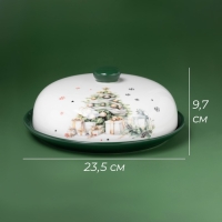 Блинница новогодняя Доляна &laquo;Приближение чуда&raquo;, d=23 см, керамика, цвет белый