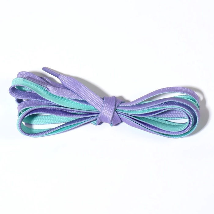Шнурки для обуви, пара, плоские, двусторонние, 8 мм, 120 см, цвет лавандовый/мятный Шнурки для обуви, пара, плоские, двусторонние, 8 мм, 120 см, цвет лавандовый/мятный
