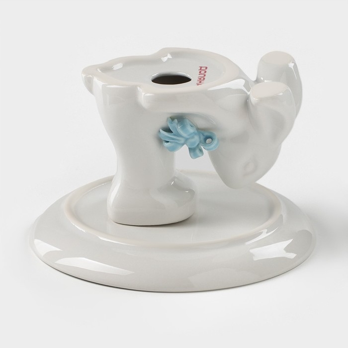 Блюдо для пирожных &laquo;Зайка&raquo;, 13&times;12&times;8 см, цвет белый