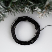 Гирлянда &laquo;Нить&raquo; 10 м роса, IP20, чёрная нить, 100 LED, свечение белое, 12 В