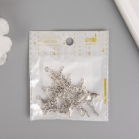 Декор для творчества металл "Роза и крест" серебро набор 10 шт 3,4х2,3х0,2 см