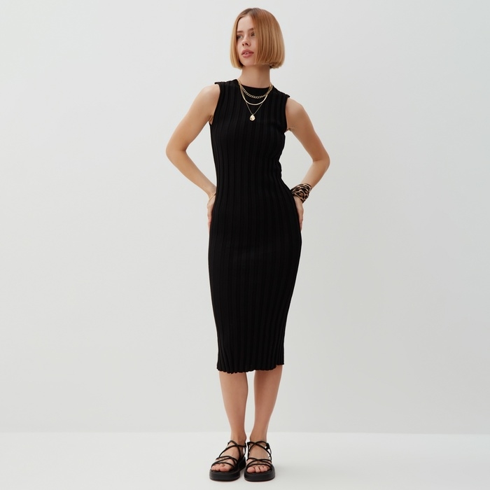 Платье женское вязаное MINAKU: Knitwear collection цвет черный р-р 44