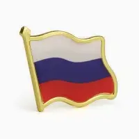 Значок &laquo;Флаг РФ&raquo;, 2 см, цветной в золоте
