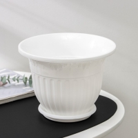 Горшок для цветов с поддоном &laquo;Лозанна&raquo;, 3 л, пластиковый, белый