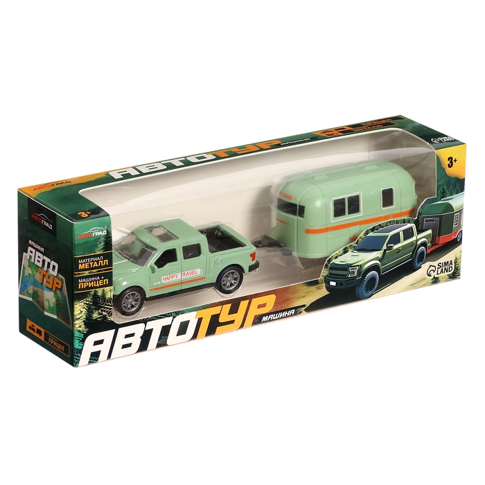 Машина металлическая &laquo;Автотур&raquo;, с прицепом, цвет МИКС