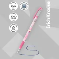 Ручка шариковая ErichKrause ColorTouch Colibri, узел 0.7 мм, чернила синие, покрытие Soft Touch, длина линии письма 2000 метров