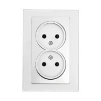 Розетка двухместная TOT Glossy Glass, 10 А, скрытая, без з/к, стекло, серебристая Розетка двухместная TOT Glossy Glass, 10 А, скрытая, без з/к, стекло, серебристая