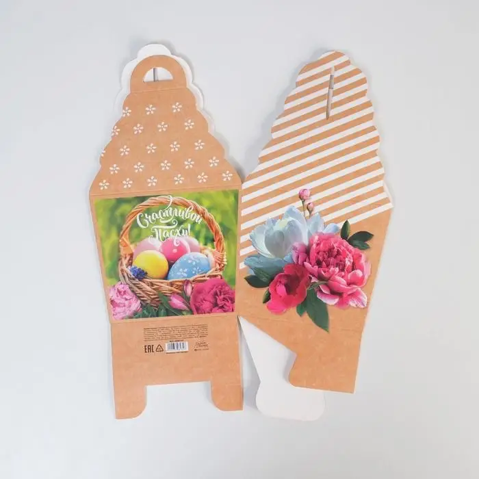 Коробка кондитерская складная, упаковка &laquo;Счастливой Пасхи&raquo;, 17 х 17 х 26 см