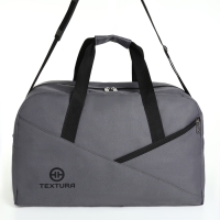 Сумка дорожная на молнии TEXTURA, большой размер, цвет серый