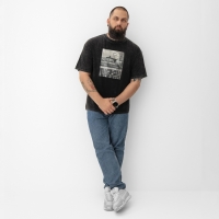 Футболка мужская MIST "Город" из вареного хлопка, цв. черный, р-р XL