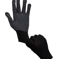 Перчатки садовые, х/б, с нейлоновой нитью, с ПВХ точками, размер 9, чёрные, Greengo
