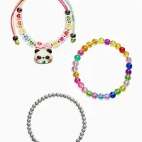 Браслет детский &laquo;Выбражулька&raquo;, 3 шт. набор, панда ,бусины, цветной