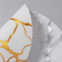 Салфетка сервировочная на стол &laquo;Мрамор&raquo;, d=38 см, цвет белый