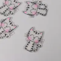 Декор для творчества акрил "Котик с румянцем" 3,5х2,9х0,2 см