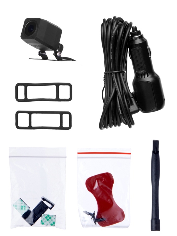 Водительское заркало Hoco DV4-4.5 дюймов, камера заднего вида и видеорегистратор, HD, черный   10782