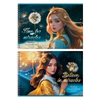 Альбом д/рис А4 40л греб Верь в чудеса, обл мел карт, бл офс 100г/м2, МИКС