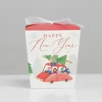 Бонбоньерка новогодняя &laquo;Город&raquo;, 7,5 х 8 х 7,5 см, Новый год