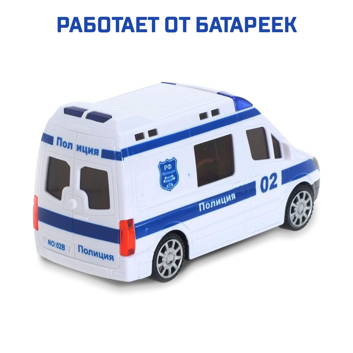Машина &laquo;Полиция&raquo;, русская озвучка, световые и звуковые эффекты, работает от батареек