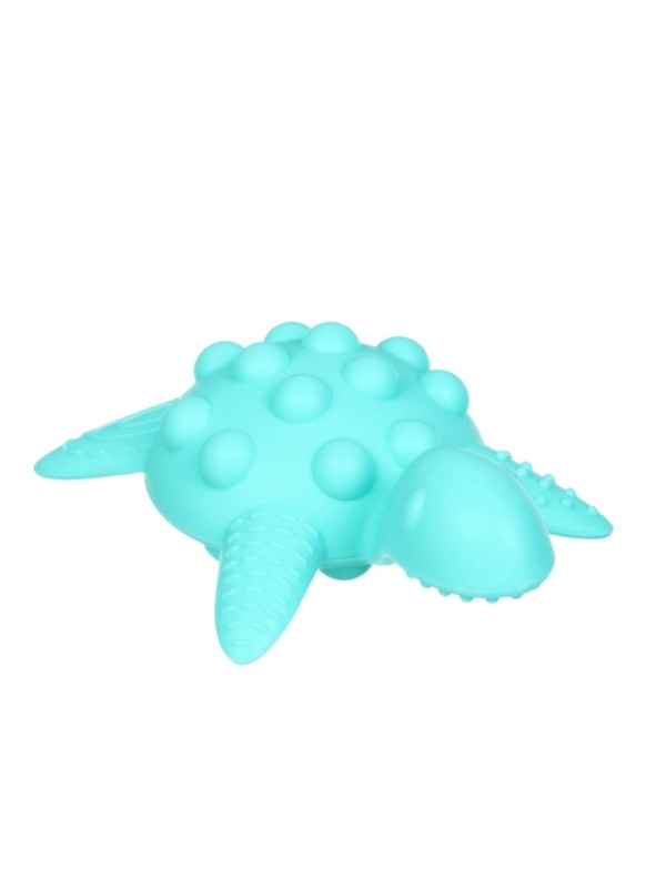 Прорезыватель силиконовый для зубов с погремушкой Крошка Я &laquo;Черепаха&raquo;, бирюзовый
