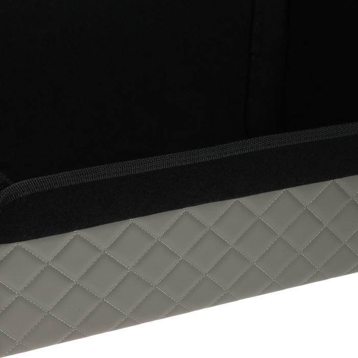 Органайзер кофр в багажник автомобиля Cartage саквояж, экокожа стеганая, 70 см, серый