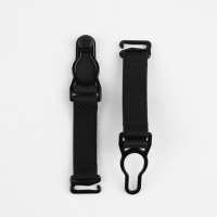 Застёжка для чулок, с удлинителем, металлическая, 1,2 &times; 7,8 см, 4 шт, цвет чёрный