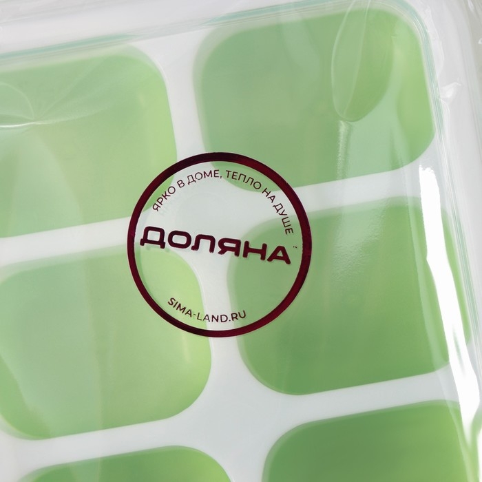 Форма для льда с крышкой Доляна, 25&times;9,5&times;2,5 см, 14 ячеек (4&times;3&times;2 см), цвет МИКС