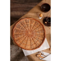 Поднос плетёный из лозы, D=40 см Поднос плетёный из лозы, D=40 см