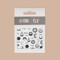 Наклейки для ногтей &laquo;MOON&raquo;, объёмные, цвет чёрный