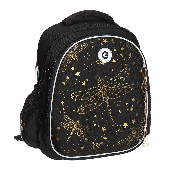 Ранец каркасный, 36 х 28 х 20 см, Grizzly, чёрный