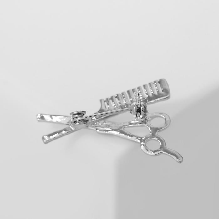 Брошь &laquo;Парикмахер&raquo;, цвет золото в серебре