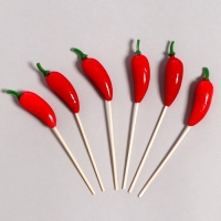 Шпажки &laquo;Перец&raquo;, в наборе 6 штук, цвет красный