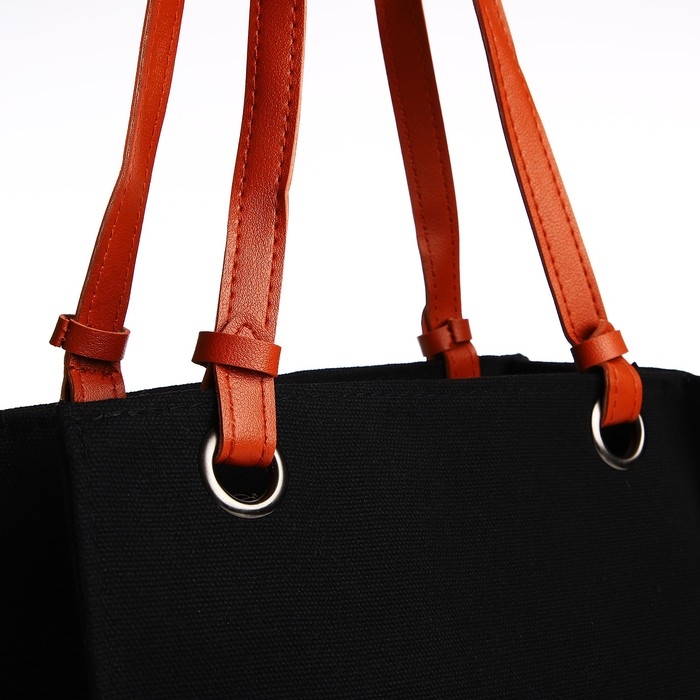 Сумка женская тоут на молнии, цвет чёрный Сумка женская тоут на молнии, цвет чёрный