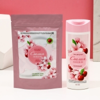 Подарочный набор косметики &laquo;Цвети от счастья!&raquo;, гель для душа 250 мл и скраб для тела соляной 250 г, ЧИСТОЕ СЧАСТЬЕ