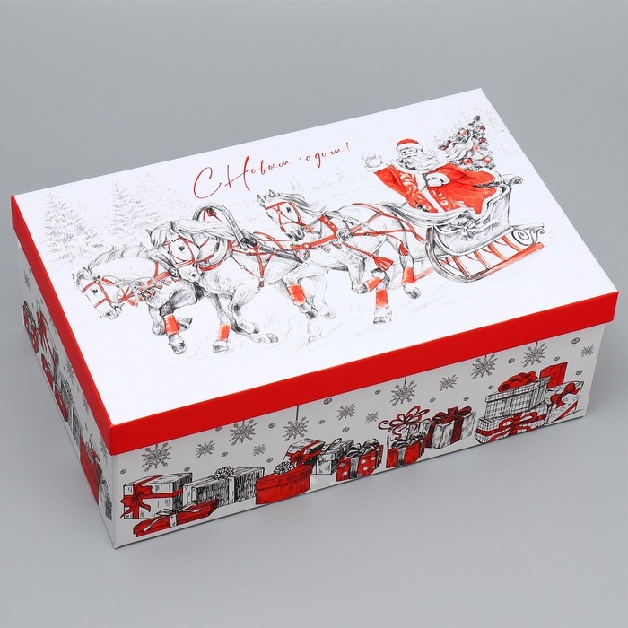 Набор новогодних подарочных коробок 15 в 1 &laquo;Счастья и любви&raquo;, 12 х 6.5 х 4 см - 46.5 х 30 х 17.5 см, Новый год