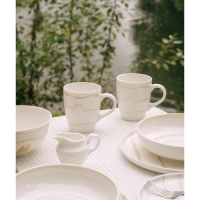 Набор кружек фарфоровых SL Home &laquo;Гато&raquo;, 350 мл, цвет белый