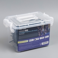 Гирлянда &laquo;Клип-лайт&raquo; 3 нити по 20 м, IP44, УМС, тёмная нить, 399 LED, свечение тёплое белое, мерцание, 24 В