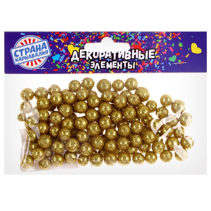 Фигурка для поделок и декора &laquo;Шар&raquo;, набор 55 шт., размер 1 шт: 0,5 &mdash; 1 см, цвет золото
