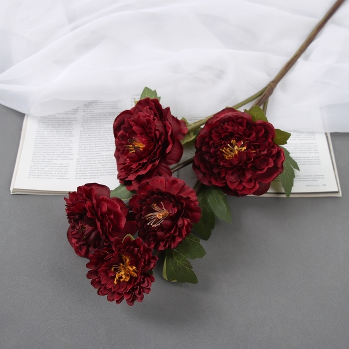 Цветы искусственные Цветы искусственные "Эустома Розанна" 70 см, бордовый