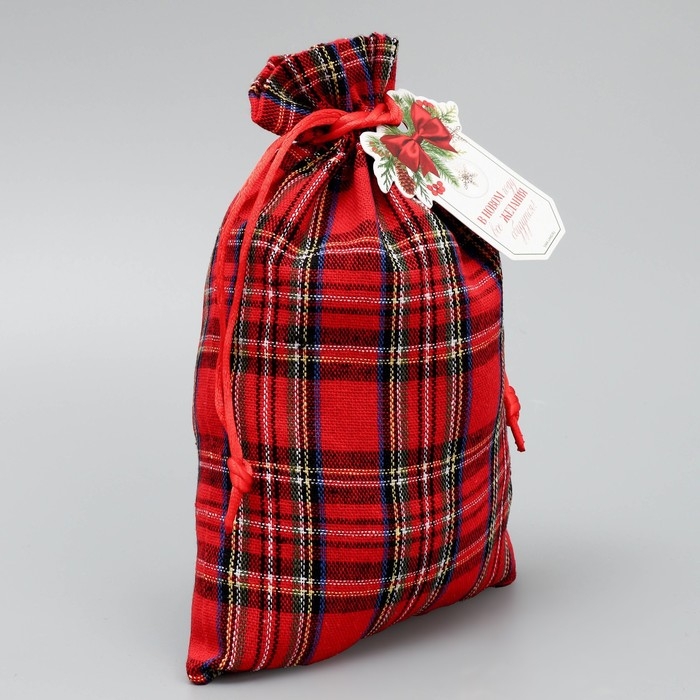 Мешок подарочный холща &laquo;С Новыми желаниями&raquo;, 16 х 23 см +/- 1.5 см, Новый год