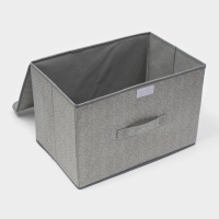 Короб стеллажный для хранения с крышкой &laquo;Ронда&raquo;, 38&times;24&times;24 см, цвет серый