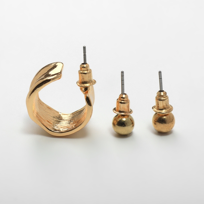 Набор серьги и каффы 4 шт &laquo;Нежность&raquo; композиция, цвет золото