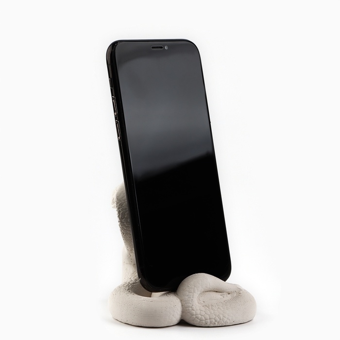 Подставка для телефона новогодний сувенир &laquo;Новый год: Кобра&raquo;, белая&raquo;