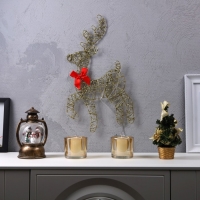 Светодиодная фигура &laquo;Олень&raquo; 28 &times; 47.5 см, металл, батарейки ААх2 (не в комплекте), свечение тёплое белое