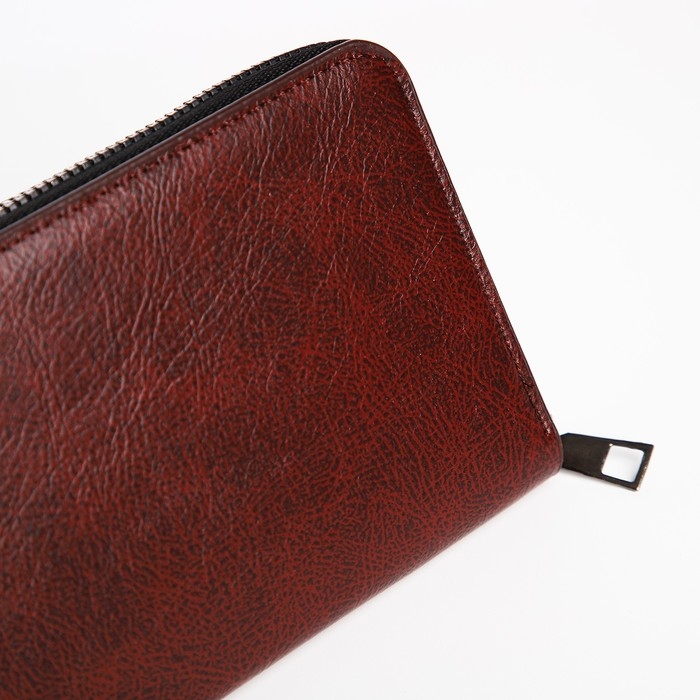 Портмоне мужское на молнии, отдел для купюр, для карт, для монет, цвет коричневый Портмоне мужское на молнии, отдел для купюр, для карт, для монет, цвет коричневый