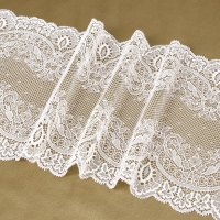 Кружевная эластичная ткань, 180 мм &times; 2,7 &plusmn; 0,5 м, цвет белый