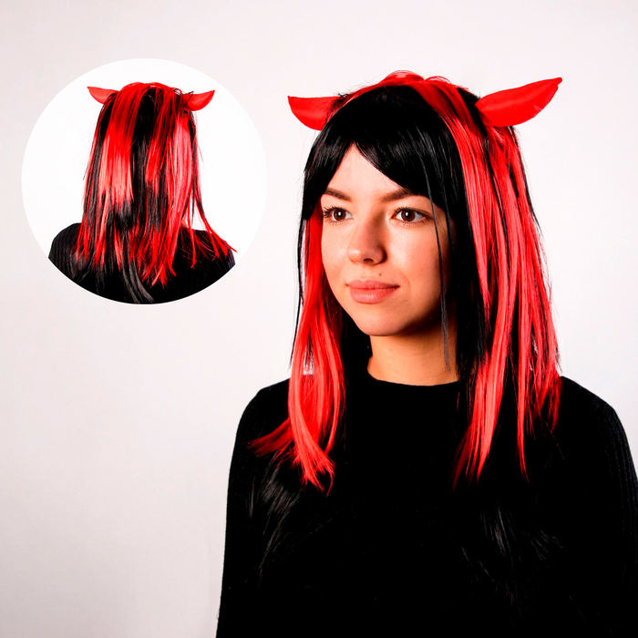 Карнавальный парик &laquo;Чертовка&raquo;, 3 цвета, 130 г