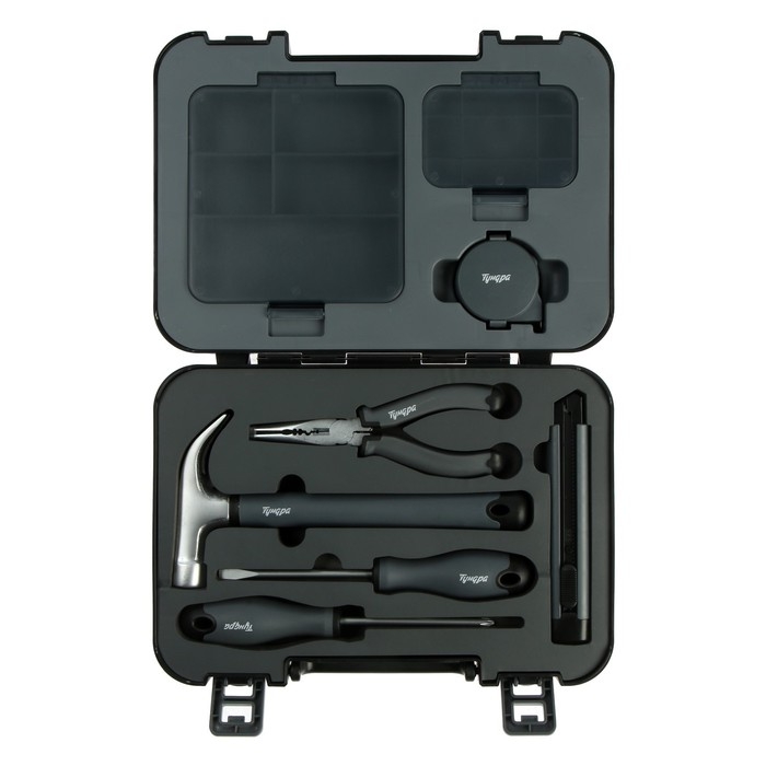 Набор инструментов универсальный ТУНДРА ПРОФИ, кейс с органайзерами, 6 предметов Набор инструментов универсальный ТУНДРА ПРОФИ, кейс с органайзерами, 6 предметов