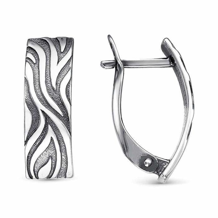 Серьги &laquo;Зебра&raquo;, посеребрение с оксидированием