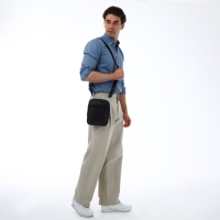 Сумка мужская через плечо TEXTURA, искусственная кожа, цвет чёрный