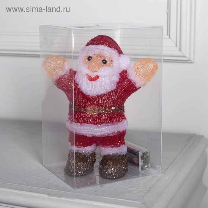 Светодиодная фигура &laquo;Дед Мороз&raquo; 7 &times; 20 &times; 7 см, акрил, 15 LED, батарейки ААх2 (не в комплекте), свечение белое